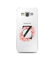 Pembe Çiçekli Harf Tasarım Süper Şeffaf Silikon Telefon Kılıfı Samsung A3 (2015)
