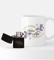 BK Gift Kişiye Özel Sevgililer Günü Temalı Çakmak ve Kupa Seti - 94
