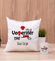 Veteriner Hekim Kare Yastık ve Beyaz Kupa Bardak