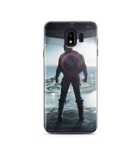 Kaptan Amerika Tasarım Süper Şeffaf Silikon Telefon Kılıfı Samsung J4 (2018)