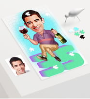 BK Gift Kişiye Özel Bay Doğum Günü Karikatür 240 Parça A3 Puzzle  1