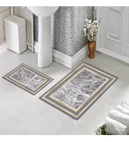 Banyo Halısı Ikili Klozet Takımı Kaymaz Tabanlı (60 xm x 100 cm + 40 cm x 60 cm) 