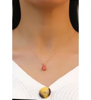 Lotus Çiçeği Kuvars Taşlı Gümüş Kolye