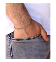 Yuvarlak Kalıp Erkek Gümüş El İşi Bileklik Kral Zincir 2.7 mm