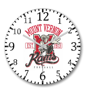 Rams Mount Vernon Duvar Saati Bombeli Gercek Cam