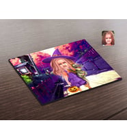 BK Gift Kişiye Özel Küçük Cadı Karikatürlü Ahşap Puzzle-1