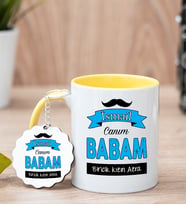 Canım Babam Sarı Kupa Bardak Ve Anahtarlık Set