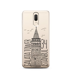 Galata Tasarımlı Süper Şeffaf Silikon Telefon Kılıfı Huawei Mate 10 Lite