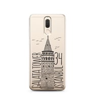 Galata Tasarımlı Süper Şeffaf Silikon Telefon Kılıfı Huawei Mate 10 Lite