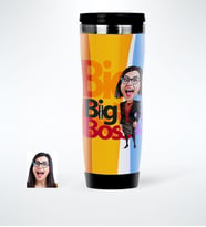 BK Gift Kişiye Özel Bayan Big Boss Karikatürlü Çelik Termos Bardak  2