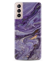 Kılıfland Samsung Galaxy S21 Plus Kılıf Silikon Resimli Kapak Abstract Purple Stok 1070