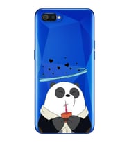 Panda Tasarımlı Süper Şeffaf Silikon Telefon Kılıfı Oppo Realmi C2
