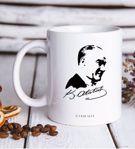 BK Gift Kişiye Özel Atatürk Temalı Beyaz Kupa Bardak-26