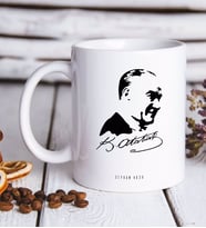 BK Gift Kişiye Özel Atatürk Temalı Beyaz Kupa Bardak-26