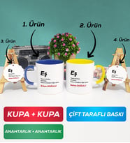 İkili Lacivert Sarı Eş Kupa Bardak Anahtarlık