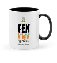 BK Gift Kişiye Özel Fen Bilgisi Öğretmeni Siyah Kupa Bardak