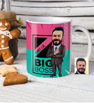 BK Gift Kişiye Özel Bay Big Boss Karikatür Beyaz Kupa Bardak  1