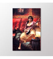 Arty Tablo Saz Çalan Kız Tablo (Karışık)
