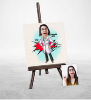 BK Gift Kişiye Özel Doktor Karikatür Şovaleli Doğal Taş  2