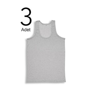 3'lü Erkek Atlet 14001-A3 (Açık Gri)
