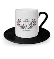 BK Gift Kişiye Özel Yılın En İyi Annesi Siyah Türk Kahvesi Fincanı  3