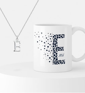 BK Gift Kişiye Özel İsimli Kupa ve Harf Kolye Hediye Seti - 5 (Model 1)