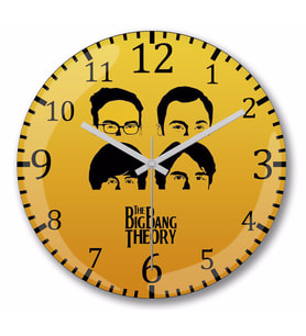 The Big Bang Theory Sarı Zemin Duvar Saati Bombeli Gercek Cam