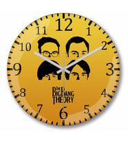 The Big Bang Theory Sarı Zemin Duvar Saati Bombeli Gercek Cam