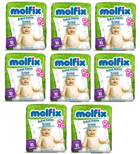 Molfix Bebek Bakım Alt Açma Örtüsü 8 Li Set 80 Adet (8Pk*10)