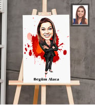 Kişiye Özel Öğretmen Karikatürlü  Ahşap Tablo 30x47 Bayan-6