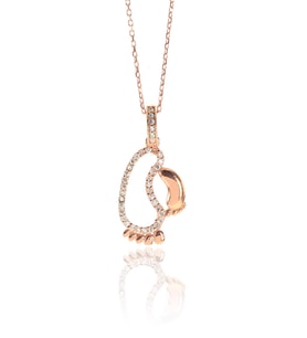 Söğütlü Silver Gümüş rose zirkon taşlı ilk adım kolye