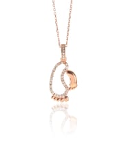 Söğütlü Silver Gümüş rose zirkon taşlı ilk adım kolye