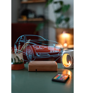 Kişiye Özel 3D Plakalı Led Araba Aydınlatma