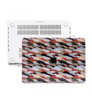 MacBook Air Kılıf HardCase A1369 A1466 2017Öncesi Uyumlu Koruyucu Kılıf Flower34 (Lacivert-Turuncu)
