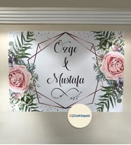 100x70cm Söz, Nişan, Kına Gecesi, Düğün İçin Kişiye Özel Branda Afiş Arka Fon