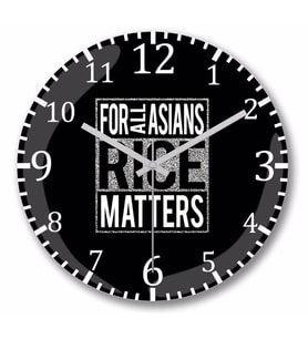 For All Asians Rice Matters Duvar Saati Bombeli Gercek Cam