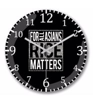 For All Asians Rice Matters Duvar Saati Bombeli Gercek Cam
