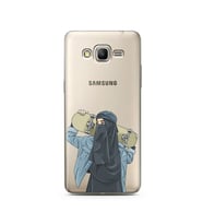 Kaykay Kız Tasarım Süper Şeffaf Silikon Telefon Kılıfı Samsung Grand Prime