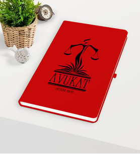 BK Gift Kişiye Özel Avukat Temalı Kırmızı Defter - 5