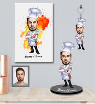Kişiye Özel Kasap Karikatürlü 3 lü Hediye Seti Bay-1