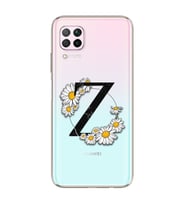Papatya Harf Tasarım Süper Şeffaf Silikon Telefon Kılıfı Huawei P40 Lite Z-Harfi