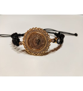 çeyrek bileklik 22ayar altın kaplama zirkon taşlı