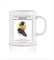 Öğretmenler Günü Gazi Mustafa Kemal Atatürk Temalı Tasarım Kupa Bardak