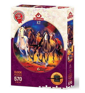 Art Puzzle Yılkı Atları 570 Parça Saat Puzzle