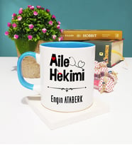 Aile Hekimi Tasarımlı Aile Hekimi Kupa Bardak Mavi