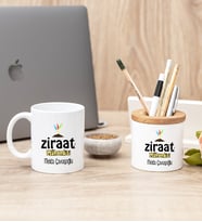 Ziraat Mühendisi Beyaz Kupa Bardak Ve Kalemlik Hediye Seti