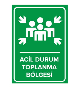 MIGNATIS - Acil Durum Toplanma Bölgesi Levhası - Sac Malzeme 50x70cm