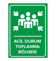 MIGNATIS - Acil Durum Toplanma Bölgesi Levhası - Sac Malzeme 50x70cm