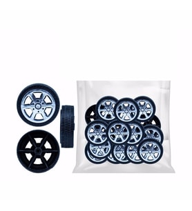20 Adet Plastik Tekerlek 2,9 cm Çap - Mil Çapı 2mm Araba Yap Set