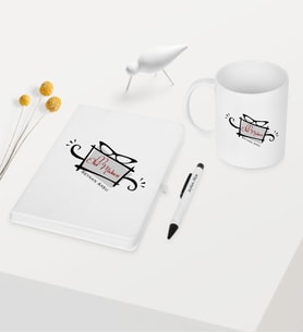 BK Gift Kişiye Özel Okul Müdiresi Temalı Beyaz Defter Kalem Kupa Seti